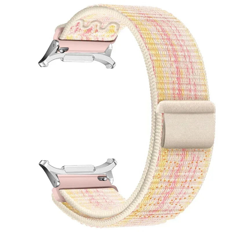 Nylon Solo Loop Strap for Samsung Galaxy Watch 7 Ultra 47mm Braided Band Bracelet for Galaxy 7 Ultra Quick Connector Watchband Qme Starlight colorful-S Galaxy Watch 7 Ultra