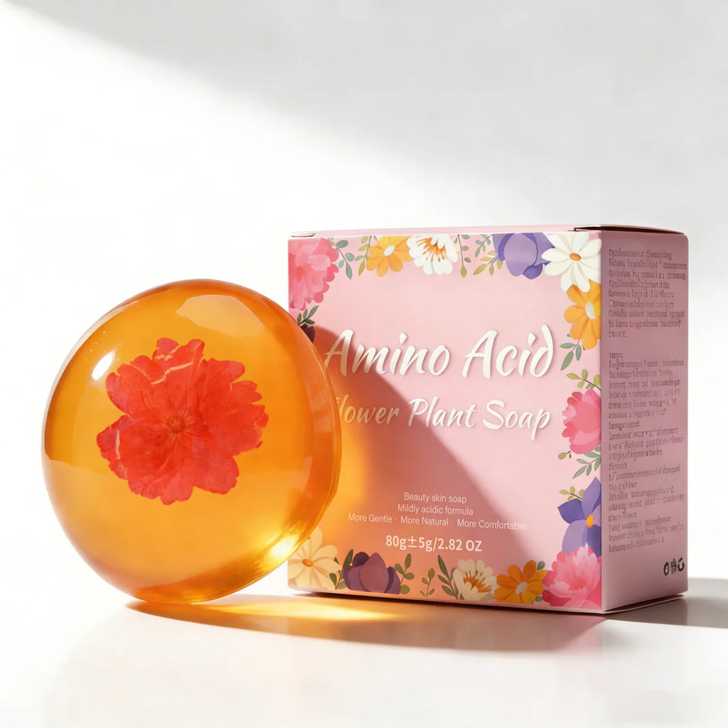 Natural Handmade Amino Acid Flower Soap Coconut Oil Moisturizing Qme