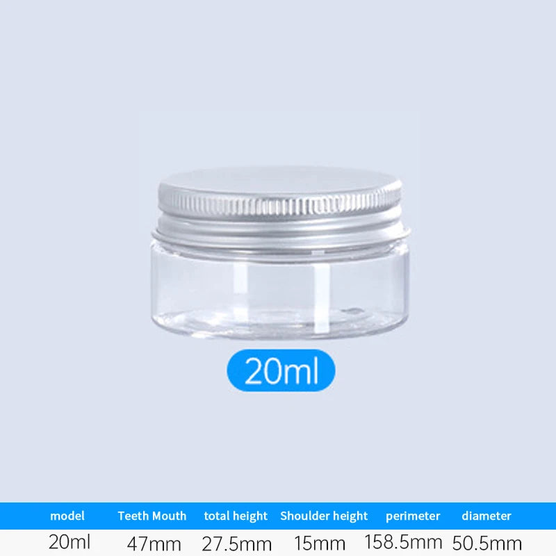 Travel Face Cream Jar Empty Plastic Cosmetic Makeup Bottle Qme 20ml Silver