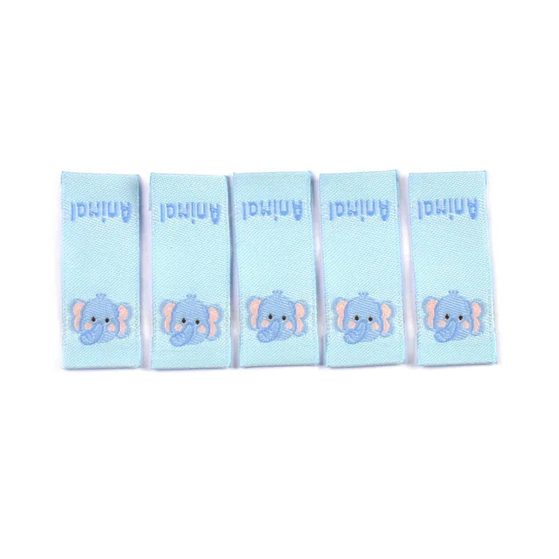 50pcs 39x15mm Kawaii Cartoon Piggy/Bear/Chick Embroidery Labels Kid Clothes Tags Sewing Accessories DIY Crafts Handmade Supplies Qme 3