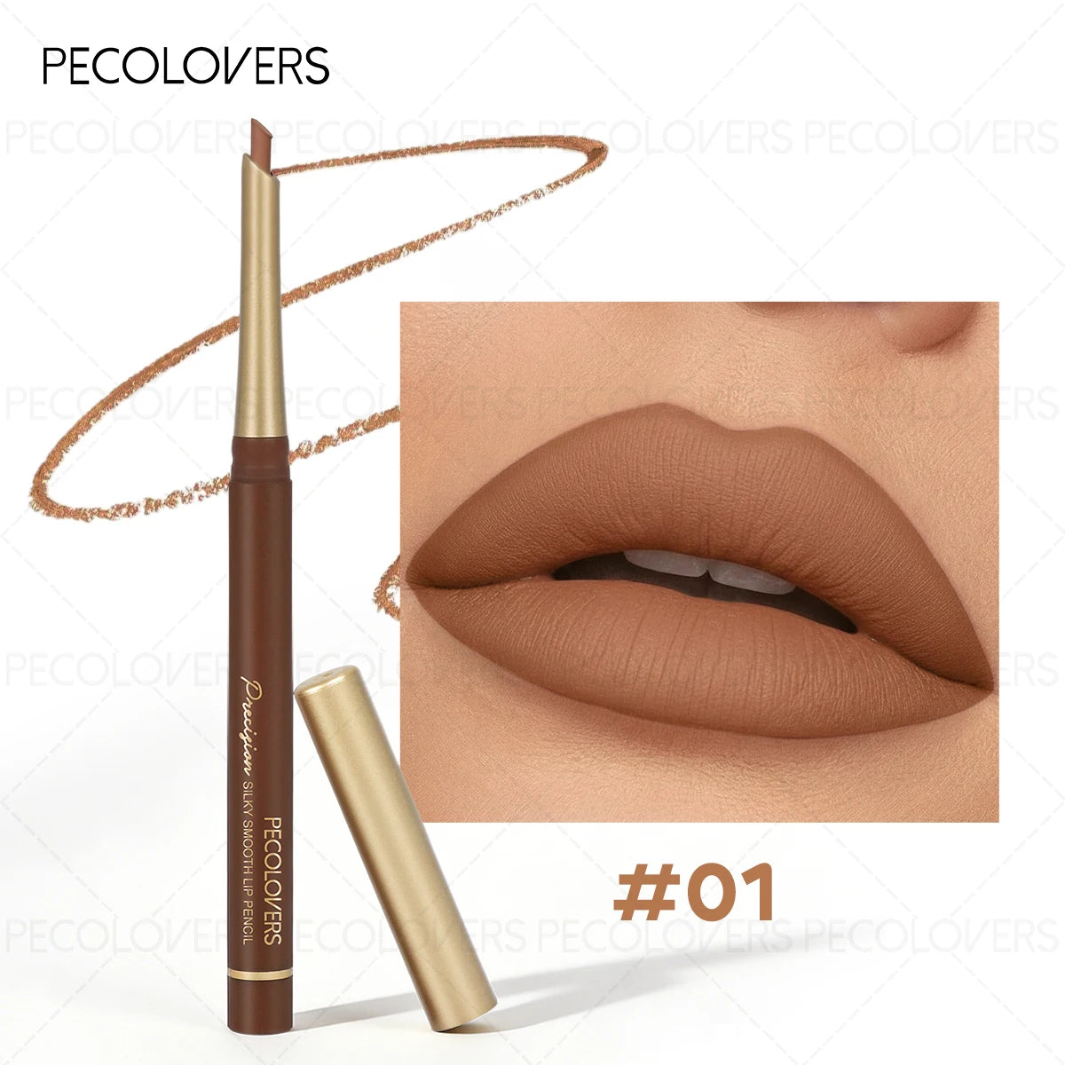Brown Tube Slanted Lip Liner Outlines Contours Plump Charming Qme 01