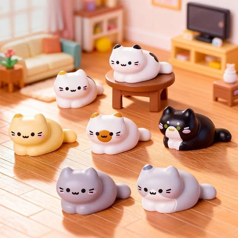 Cute Cat Figurine Miniature DIY Decor Lovely Kitten Ornament Home Qme