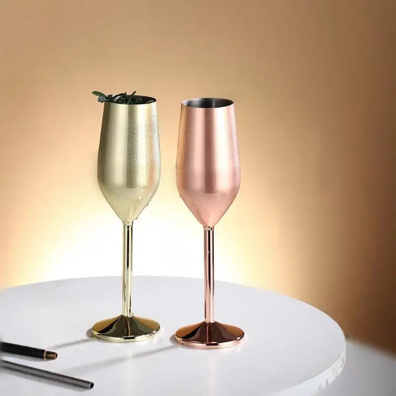 Stainless Steel Champagne Glasses Cocktail Glass Goblet Giftfor Qme