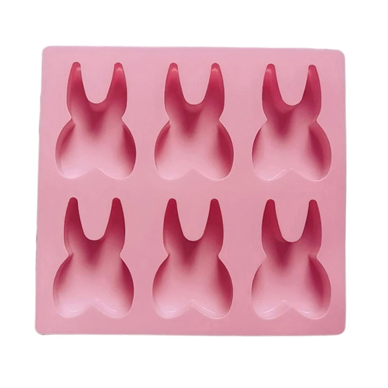 CC11Tooth Shape Silicone Mold 6 Cavity 3D Molar Molds Tray DIY Baking Qme Light pink