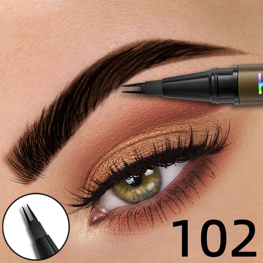 8 Colors 2 Fork Microblading Eyebrow Pen Waterproof Liquid Eye Qme 102