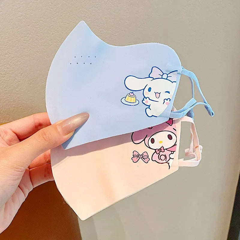 Kuromi Summer Sun Protection Face Mask New UV-Protective Full-Face Mask Breathable Cooling Silk Mask Qme 19