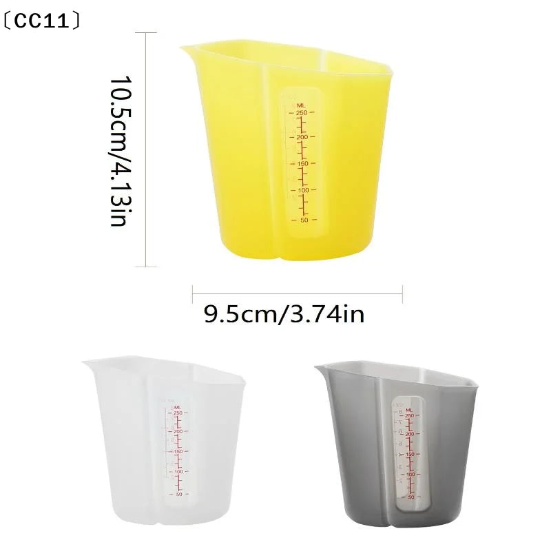 Silicone Measuring Cup Scale Transparent Heat Resistant Soft Baking Qme