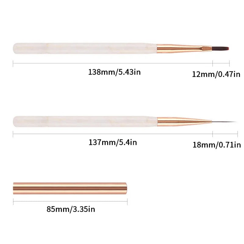 1 French Plaid Nail Art Brushes Line Grid Pattern Drawing Pen DIY UV Qme