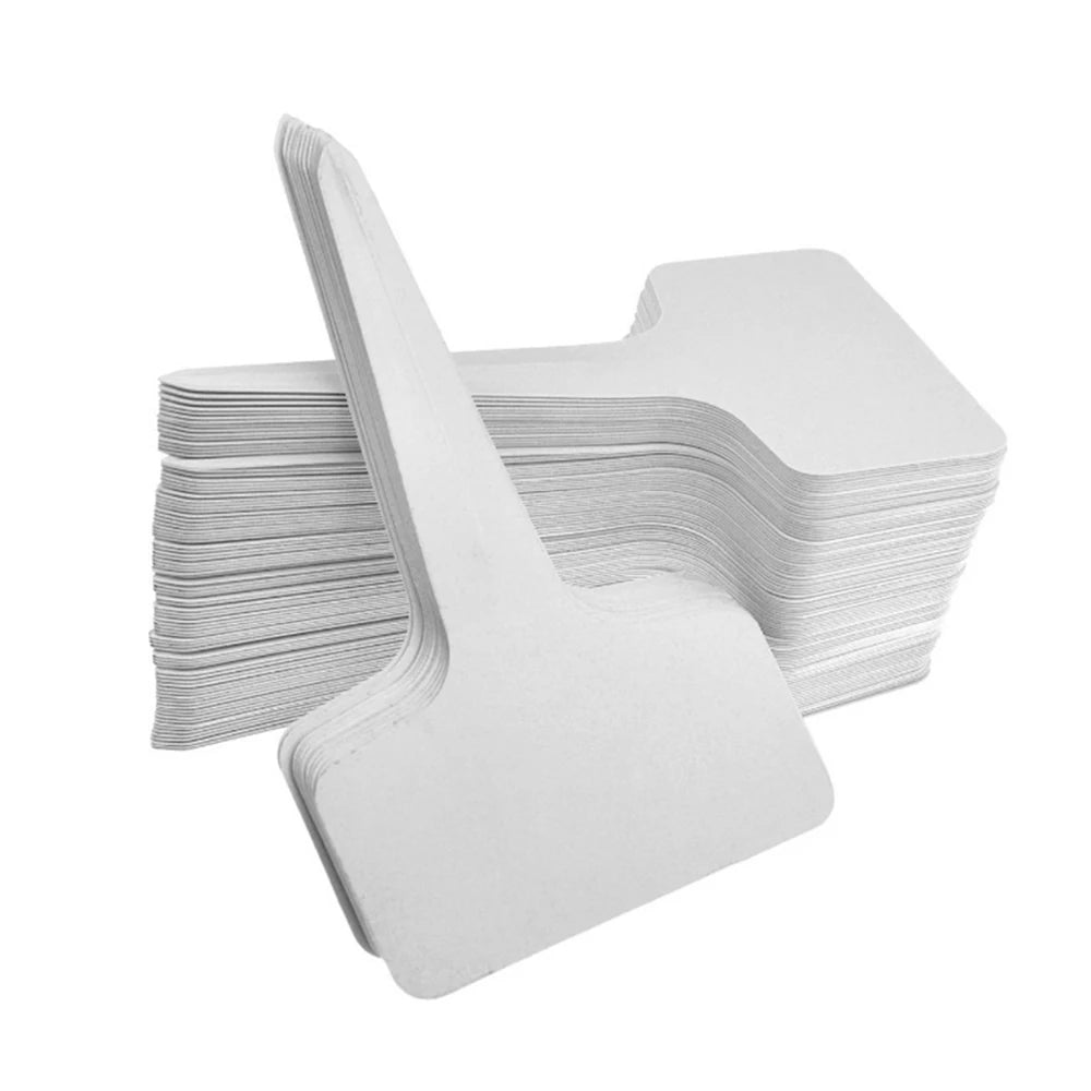 100PCS White Garden Labels Plant Waterproof Classification Sorting Sign Tag Ticket Plastic Writing Plate Board Plug In Card Qme