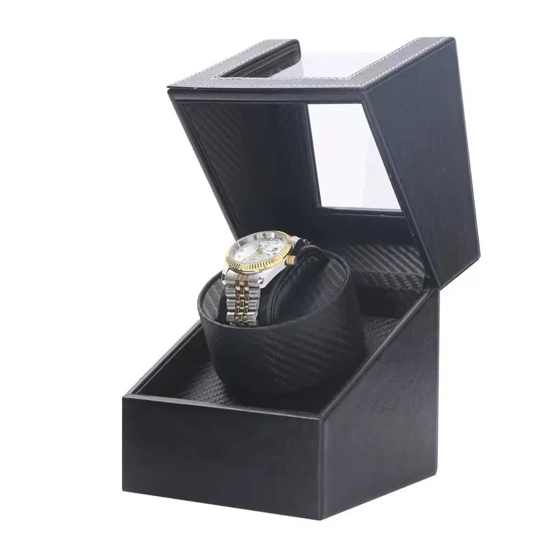 Watch Winder Automatic Winding Box for Mechanical Watches, Rotating Storage Case Watch Shaker, Automatic Watch Winding Device Qme Ostrich In Carbon
