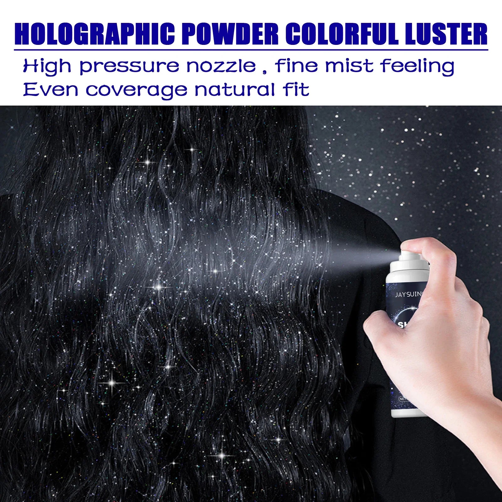 Shiny Glitter Spray Radiant Silver Glitter Spray for Hair &Body Instant Holographic Highlight Sparkling Shimmer Makeup for Party Qme