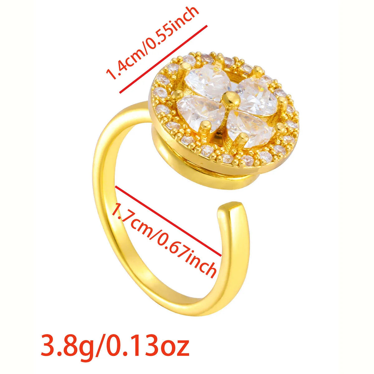 Luxury Rotating Animal Rings Women Spinner Fidgets Cute Flower Heart