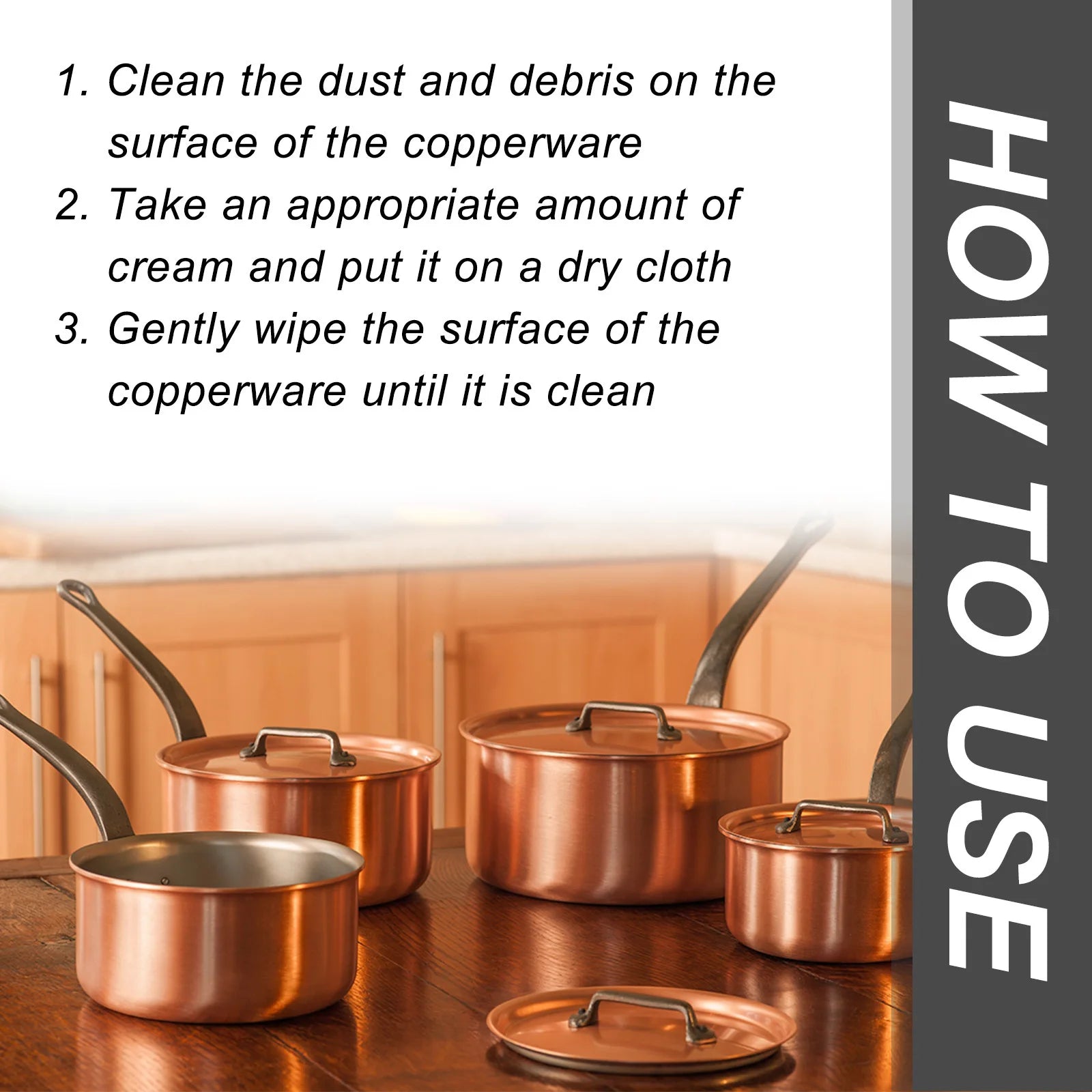Copper Cleaner Rust Tarnish Remover Metal Stain Clean Kitchen Copperware Brassware Cleaner Copper Polish Decontamination Paste Qme