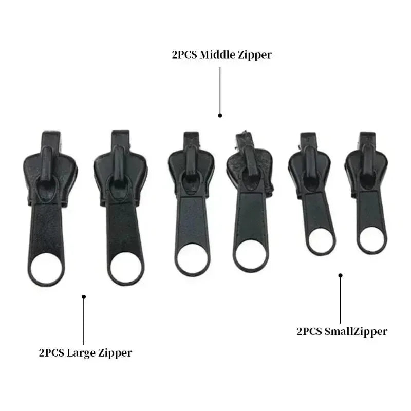 24pcs Black Instant Zipper Universal Instant Fix Zipper Repair Kit Replacement Zip Slider Teeth Rescue New Design for DIY Sewing Qme