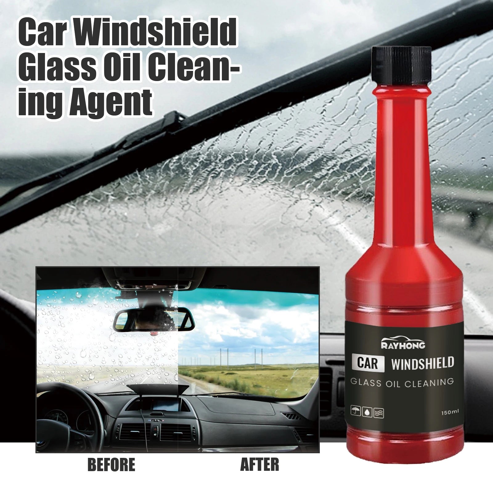 Windshield washer fluid; Automobile windshield cleaning agent for removing stains, rain and fog Qme