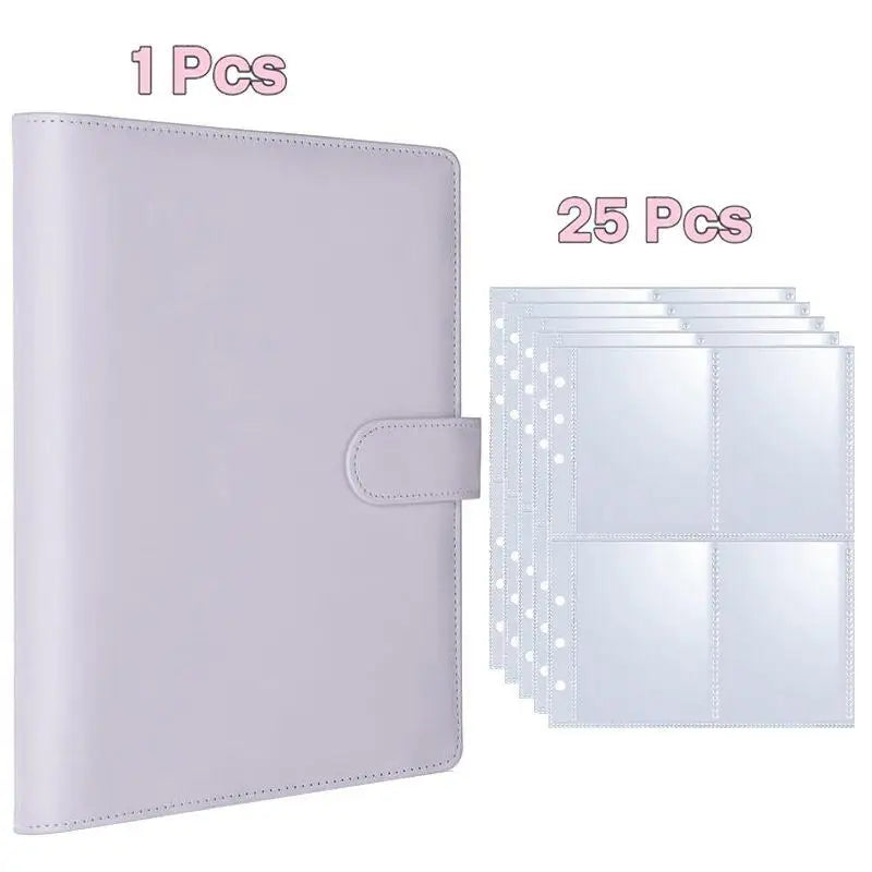 A5 Kpop Photocard Binder 25 Pages 4-Pocket Card Collector Album 200 Qme purple
