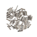 50 Metal Shoelace End Clips DIY Repair Replacement Parts Qme Silver
