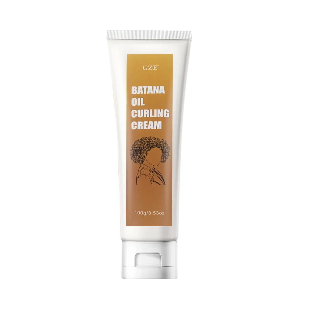 GZE Batana Oil Curling Cream for Curl Wavy Hair Curl Activator Curly Control Enhancing Defining Frizz Control Smooth Qme CURLING CREAM