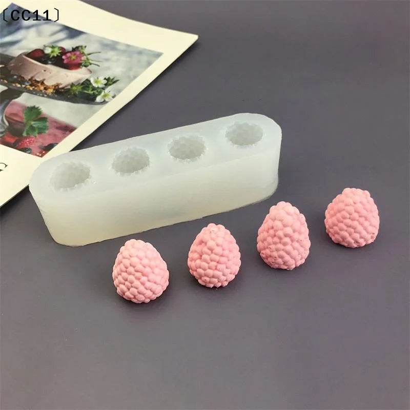 Small Raspberry Mousse Candy Mold Baking 3D Pudding Dessert Chocolate Qme