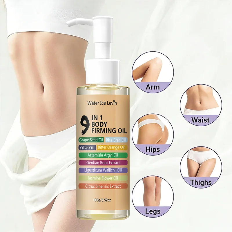 9-in-1 Body Firming & Toning Oil - Natural Herbal Blend, Deep Moisturizing, Smooths Skin & Improves Elasticity Qme