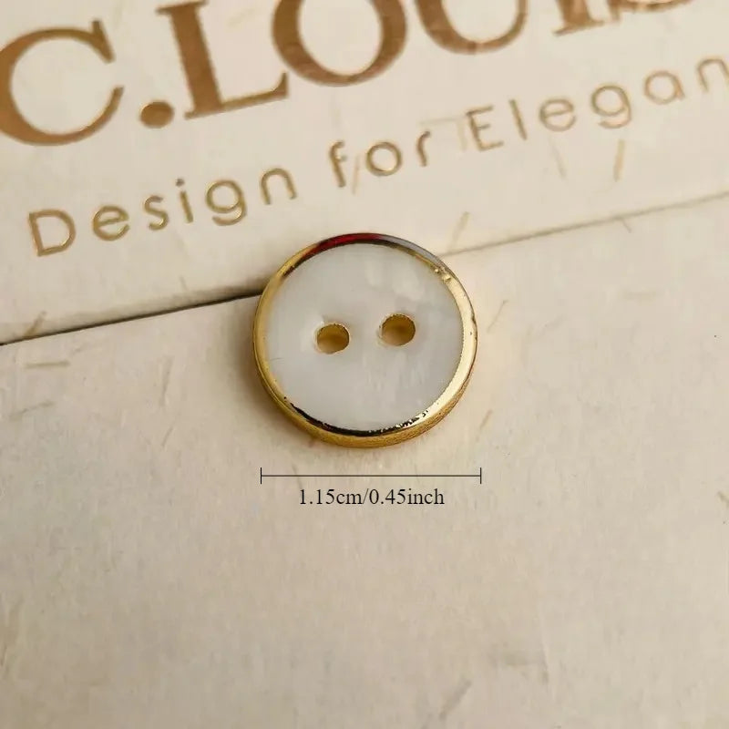 Resin Circular Button Craft Sewing Button 2-Hole Handmade DIY Accessory (11.5mm) Qme