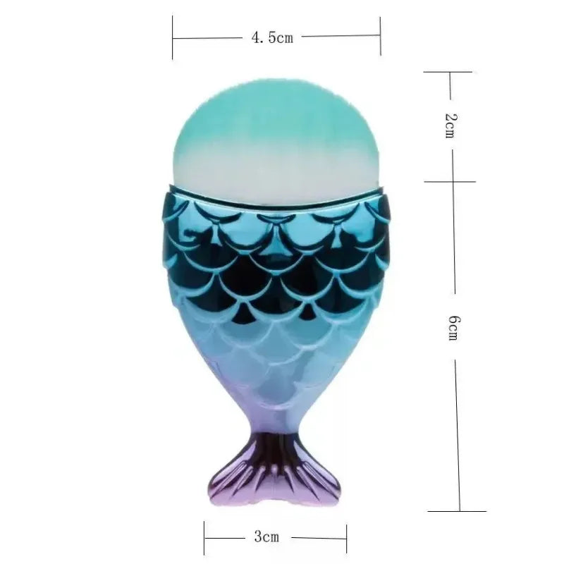 Fish Tail Shape Nail Brush Fishtail Bottom Cosmetic Brushes Soft Cleaning Dust Powder Nails Care Manicure Tool Nail Brushes Qme