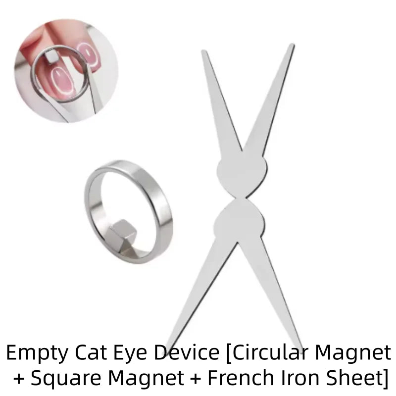 Round Hole Cat Eye Magnet Strong Magnetic Rings for Creating Hollow Y Olive Nail Cat eye Designs Set Qme 1set