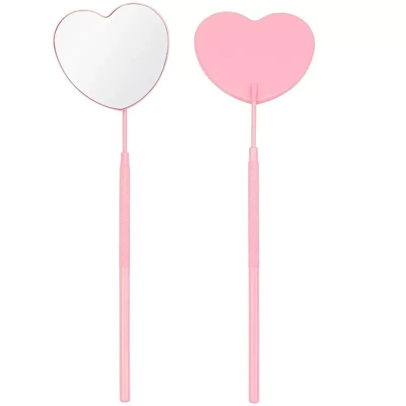 Eyelash Extensions Checking Mirror Heart Shape Stainless Steel Qme 1Pcs Pink China Mainland