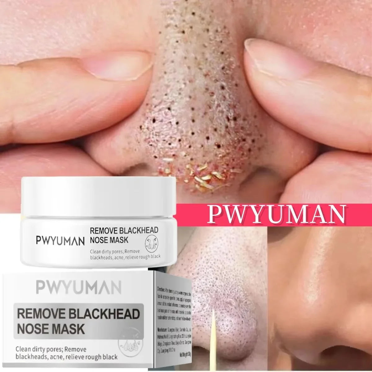 Blackhead Remover Mask Bamboo Charcoal Shrink Pores Acne Black Head Removal Cream Nose Cleansing Black Peel Off Masks Skin Care Qme