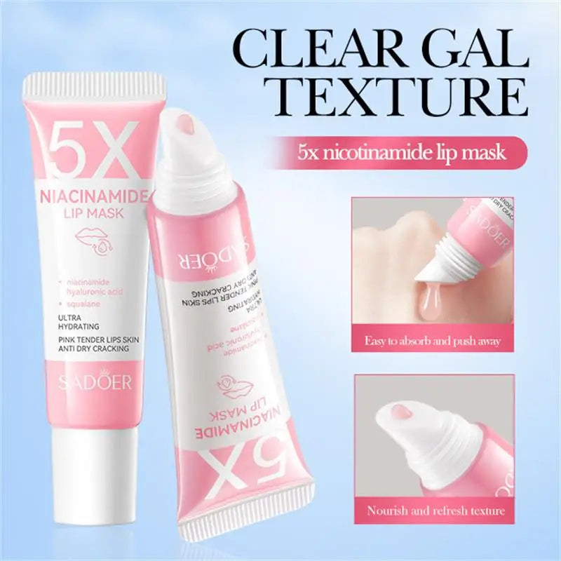 5X Niacinamide Plumping Lip Mask Faded Lip Lines Dead Skin Intense Hydration & Anti-Dryness For Soft Pink Lips Care Chapped Lips Qme