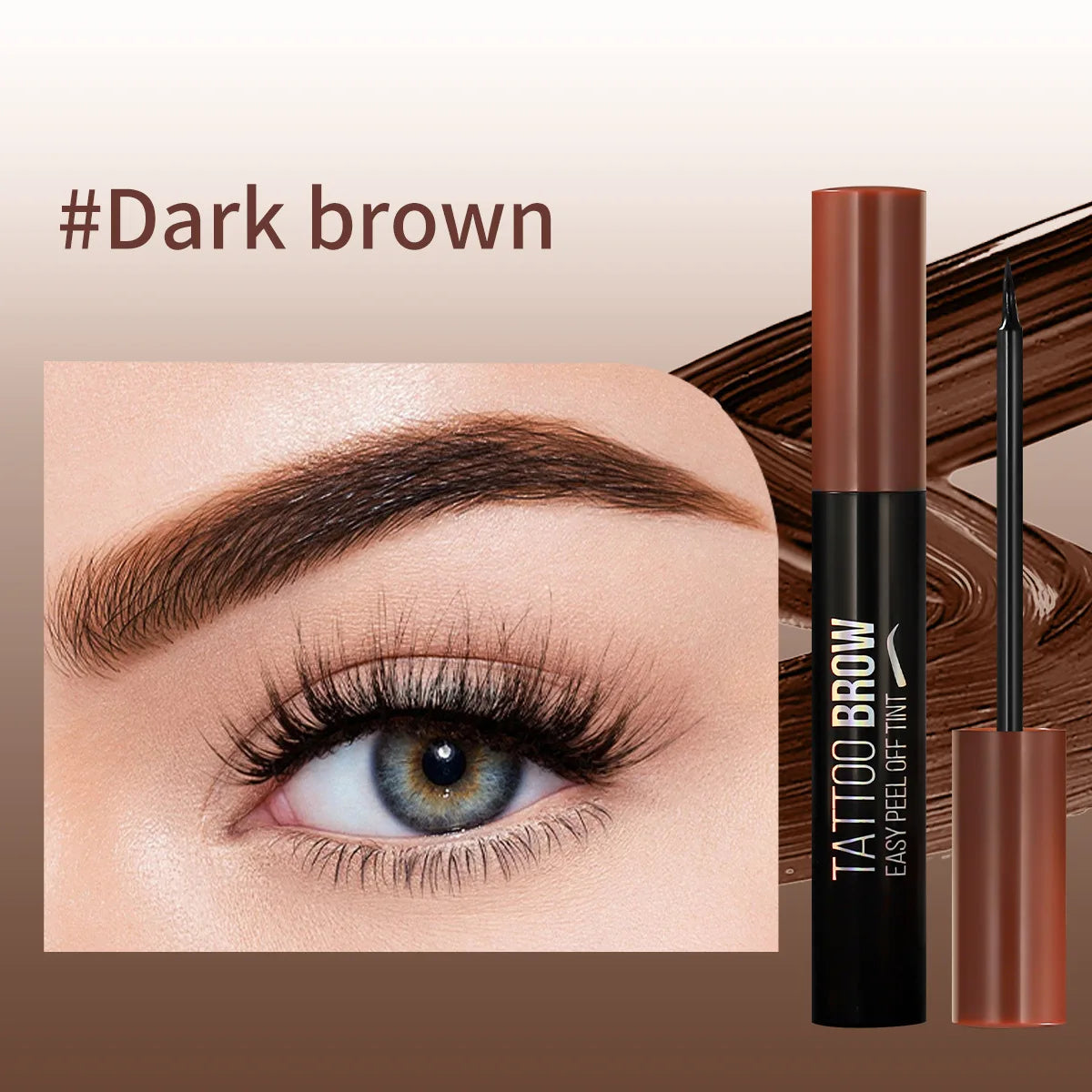 Tear-away Eyebrow Tint Cream Smudge-proof Long-lasting Flawless Qme 02Brown