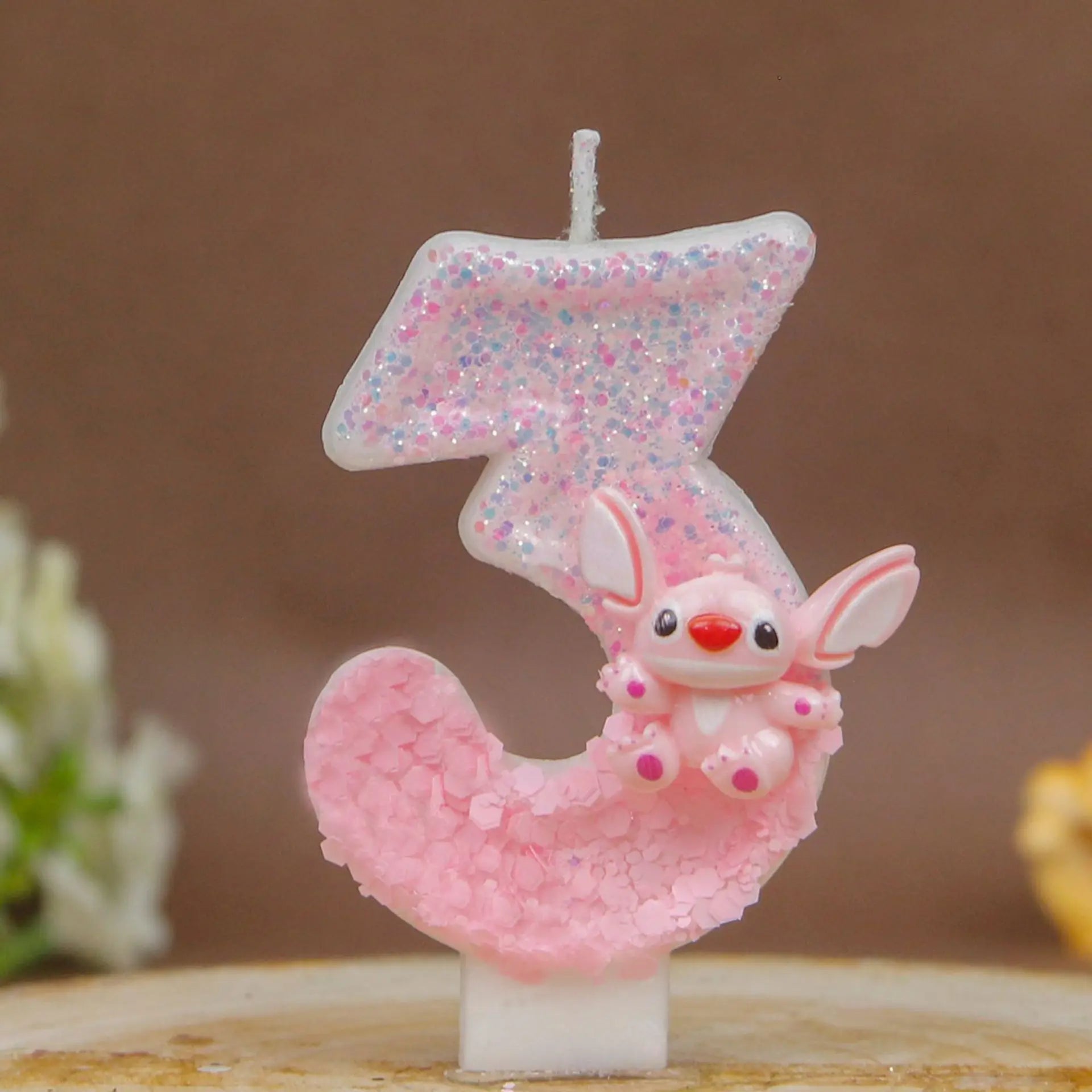 Stitch Digital Candles 0-9 Cute and Creative Pink Birthday Candles for Cartoon Cakes Sets the Mood Qme 3