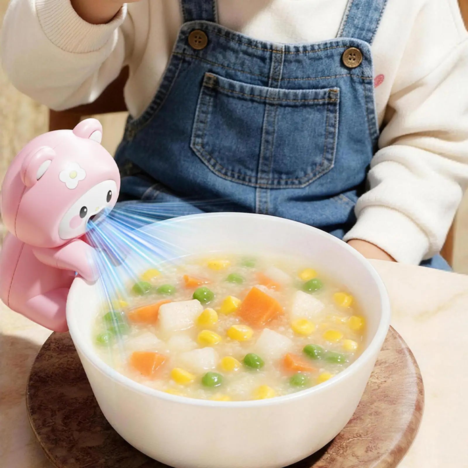 Small Fan For Cooling Food Funny Animal Quiet USB Rechargeable Cute Hot Drinks Cooler Fan For Soups Stews Coffees Teas Baked Qme