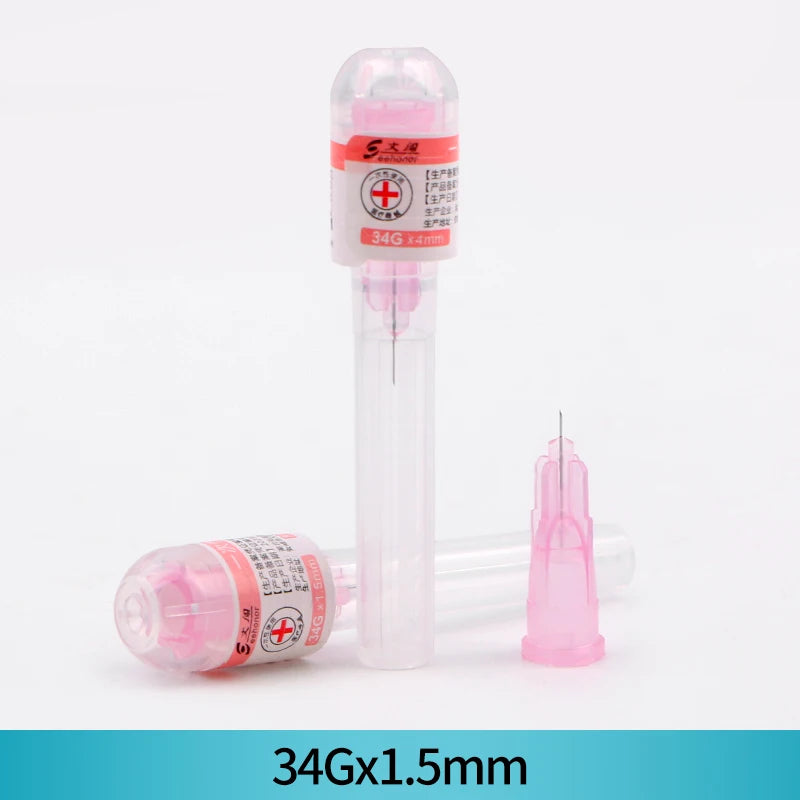 Box Tattoo Needle Transparent Syringe Injection Painless Small Teeth Qme d
