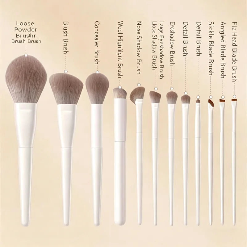 5 7 10 Professional Makeup Brushes Tools White Eyeshadow Eyeliner Qme