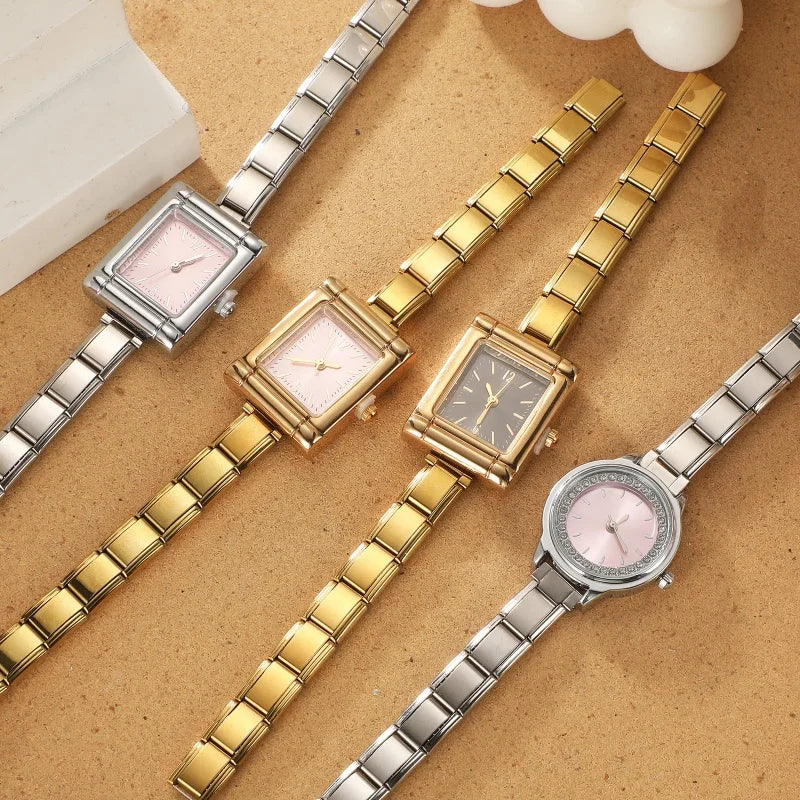 Bulk Wholesale Fashion Watch Women's Men DIY 9MM Width Italian Elastic Charm Stainless Watch Header Linker Bracelet Jewelry Gift Qme