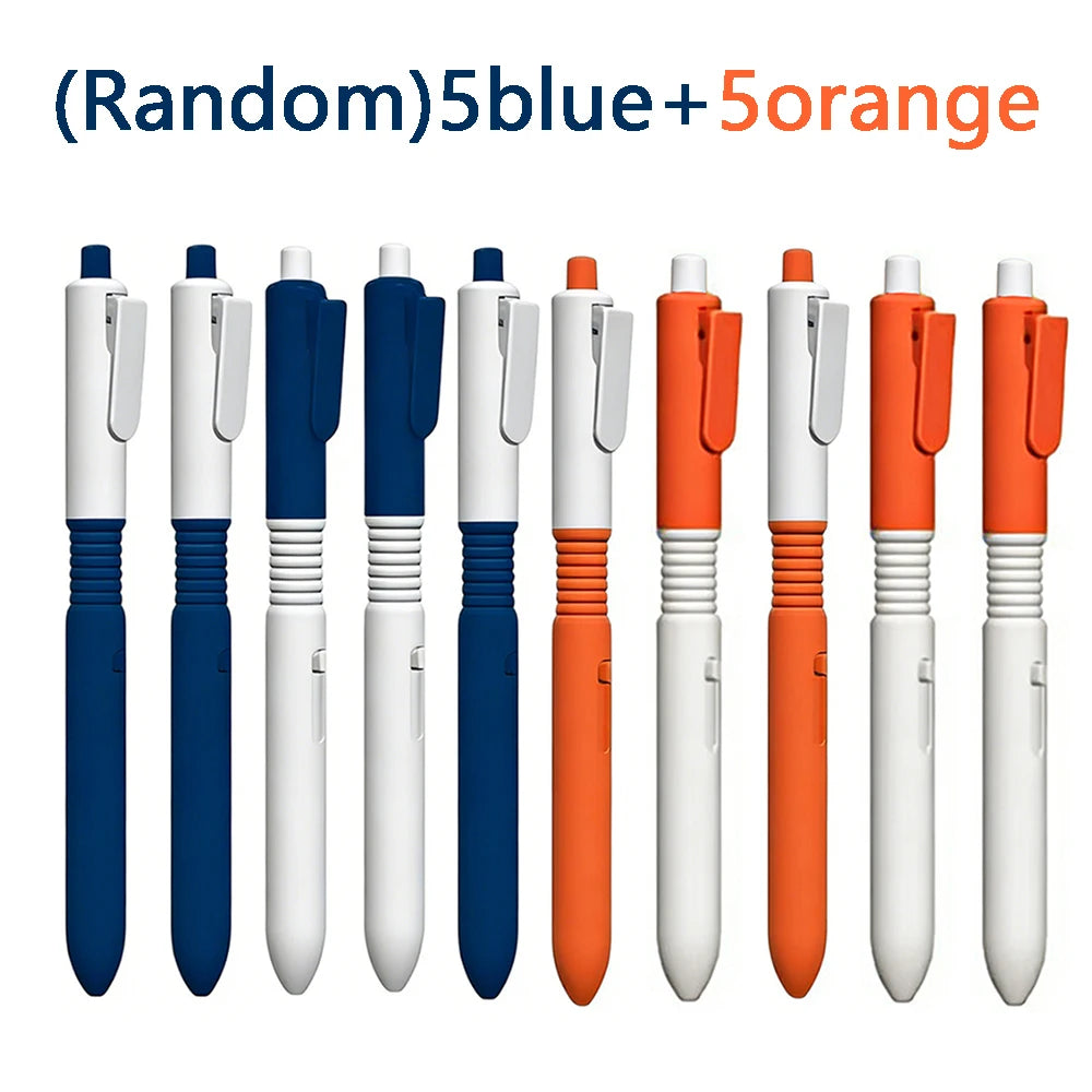 5/10Pcs/set 2 in 1 Novelty Prank Water Spray Pen Black Ink Water Gun Pen Student Model Decompression Stationery Qme 5 blue 5 orange