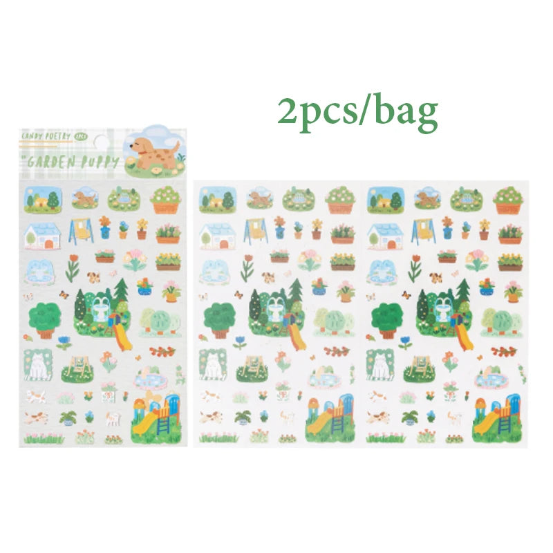 Cute Pet & Coffee Themed Decor Stickers, Healing Stationery Gifts, Perfect for Junk Journal, Bottle & Phone Case Decoration Qme