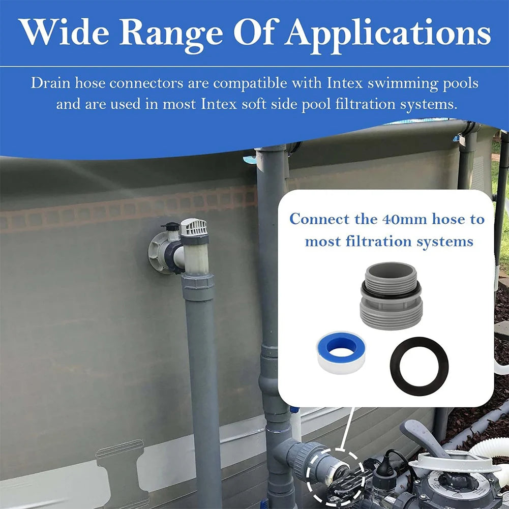Adapter Conversion Set 4560 40mm Hose To 1-1/2 Inch Inlet Outlet Adapter For Intex Pools Outdoor Hot Tubs Accessories Qme