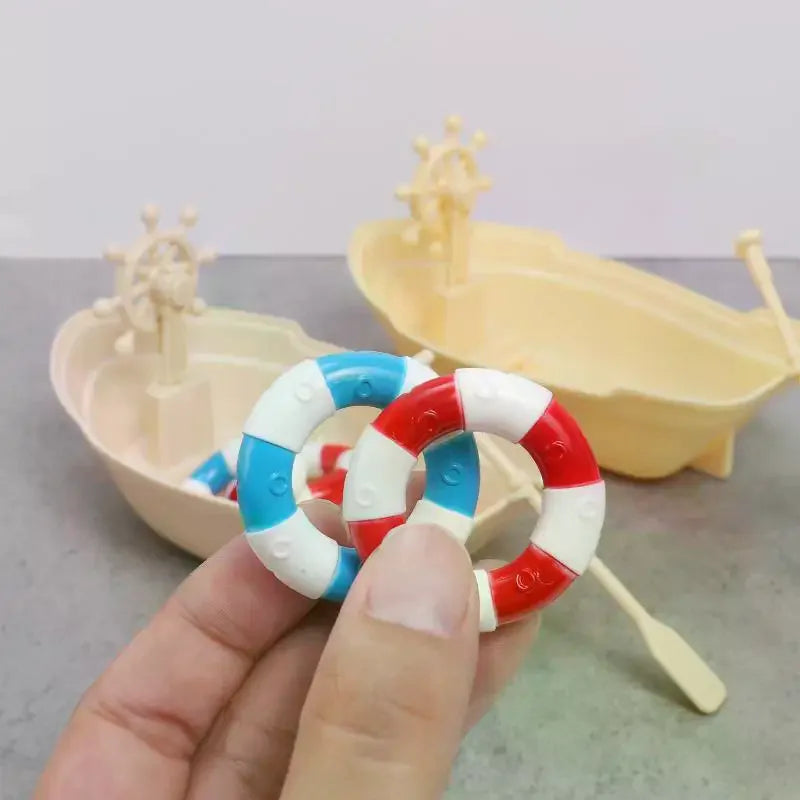 Mini Simulated Dollhouse Ornaments Miniature Fishing Boat Plastic Qme
