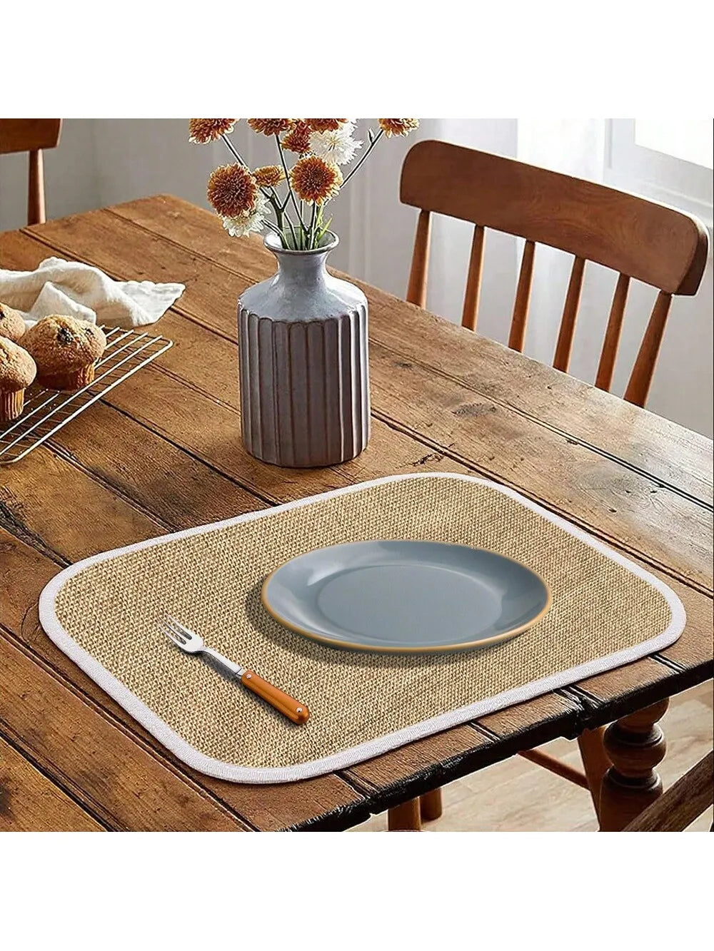 1 Christmas Decoration Supplies Plaid Cloth Placemat Dining Table Qme
