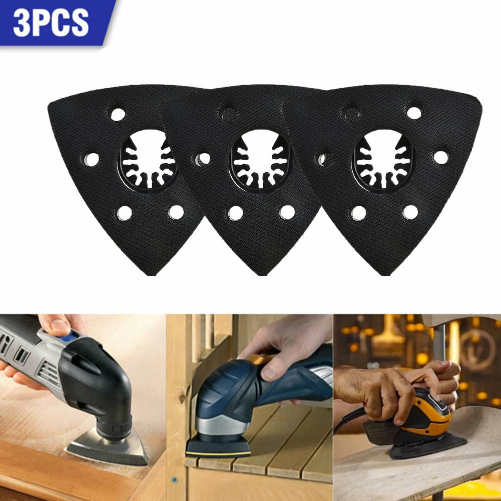 3pcs Triangular Sanding Pads 93mm For Multi-Tool Blades Oscillating Tool Accessories For Power Tool Fore Machine Tools Qme Default Title