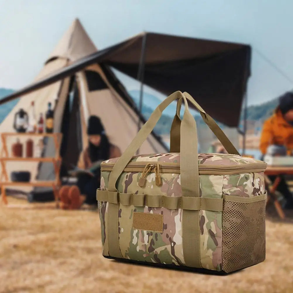 Outdoor Camping Storage Bag Large-capacity Tactical Bag Multi-Functional Gas Tank Picnic Cookware Utensils Organizer Bag Qme