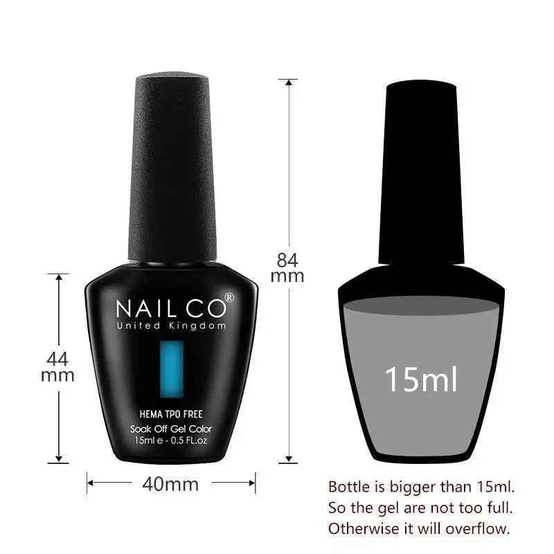 NAILCO Sparkly Rose Red Purple Gel Nail Polish Art Vernis Nails Qme