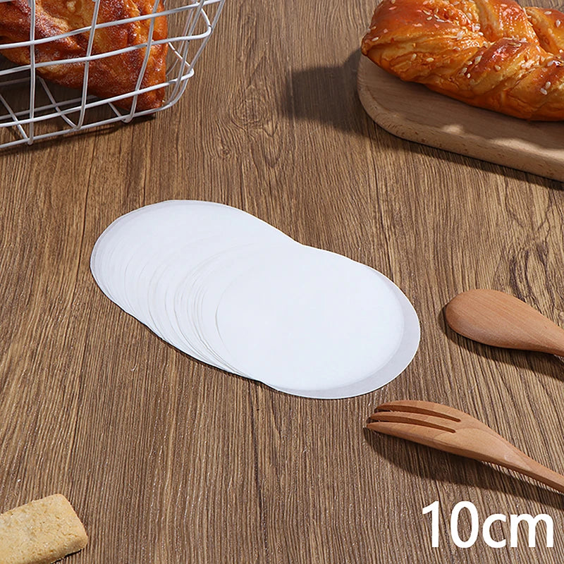 50Pcs Baking Oiled Paper Circle Parchment Paper Multifunction Liner BBQ Oven Patty Hamburger Paper Steamer Liners Baking Tool Qme 10cm