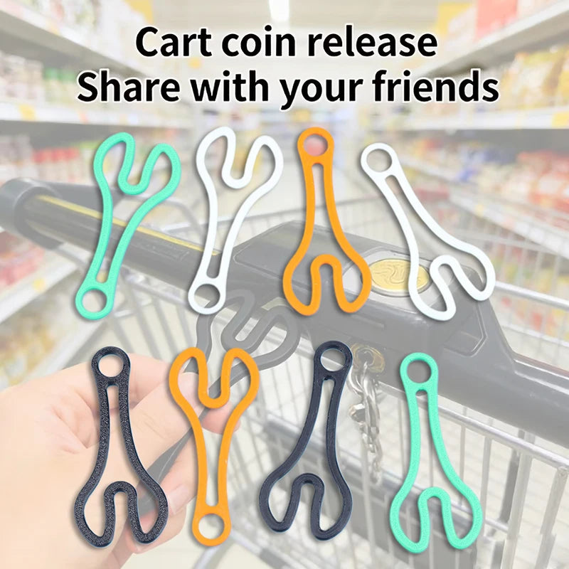 10Pcs Shopping Cart Token Keychain - Supermarket Trolley Unlocking Tool 3D Printed Portable & Reusable Compact Sturdy Design. Qme