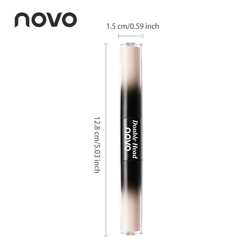 Double Ended Liquid Concealer Stick& Foundation, Waterproof, Sweatproof, Non-Sticky, Cover Acne Marks, For Eyes & Cheek Qme