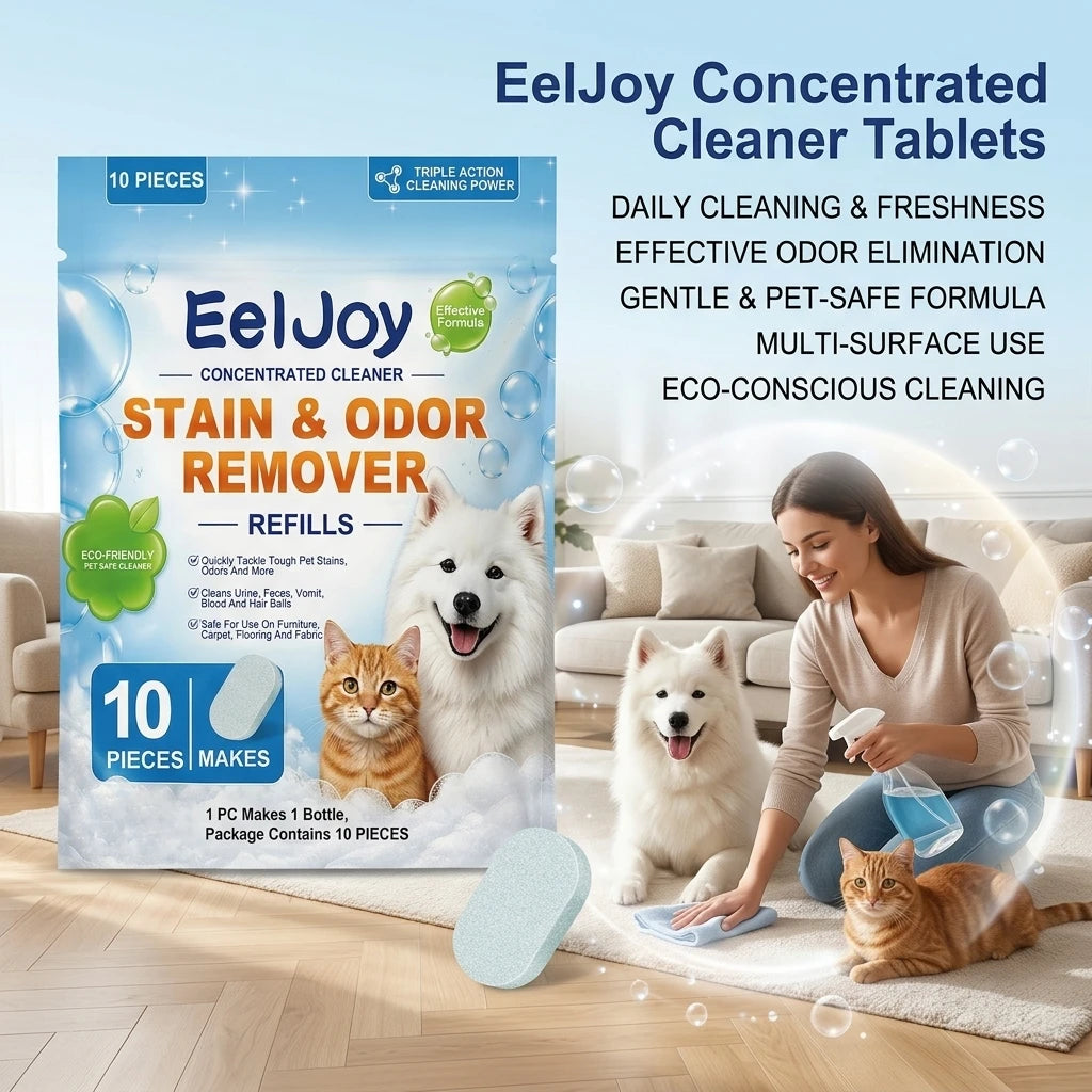 Pet Stain & Odor Remover Tablets Removing Stubborn Dirt Eliminating Odor Cleaning Fabric Surfaces Concentrated Enzymatic Cleaner Qme