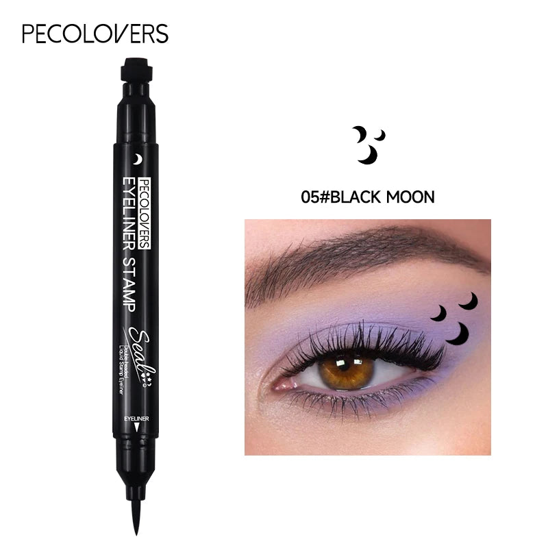Double-head Liquid Eyeliner Pen Stamps Natural Finish Waterproof Qme 05