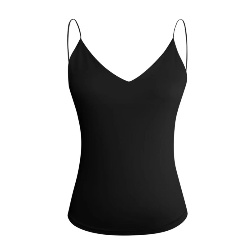 Women Thin Wild Solid Camis Vest Women Tank Tops Female 2023 Summer Sexy Strap Basic Tops Slim Sleeveless Camisole Qme Bk XL